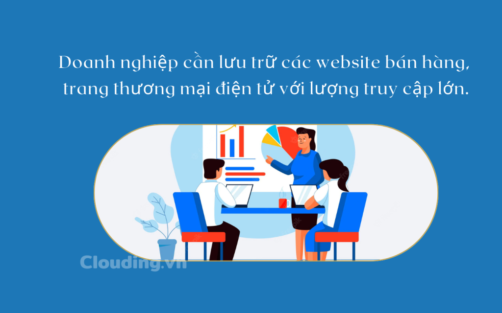 Doanh nghiệp cần lưu trữ các website bán hàng, trang thương mại điện tử với lượng truy cập lớn.