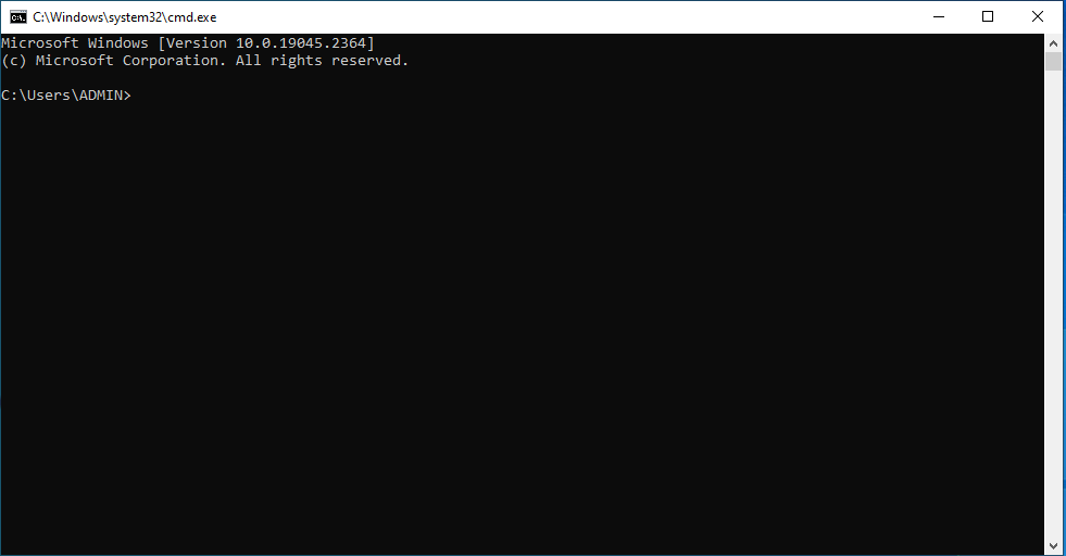 Giao diện cửa sổ Command Prompt