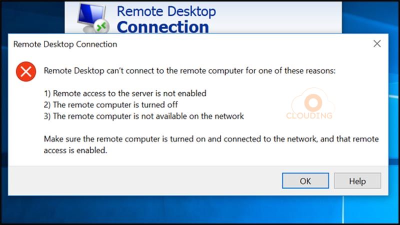 lỗi Không thể kết nối VPS khi sử dụng Remote Desktop trên VPS Windows 