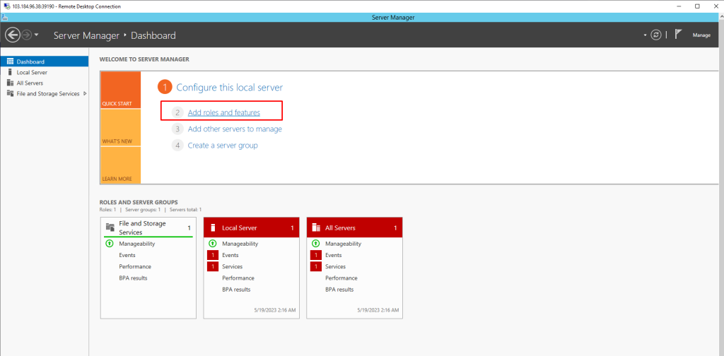 Tìm trong menu Feature phần User interfaces and infrastructure chọn tích vào Desktop Experience.