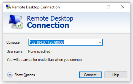 Mở Remote Desktop Connection để tạo shortcut truy cập nhanh vào vps