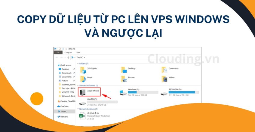 Copy dữ liệu từ PC lên VPS windows và ngược lại