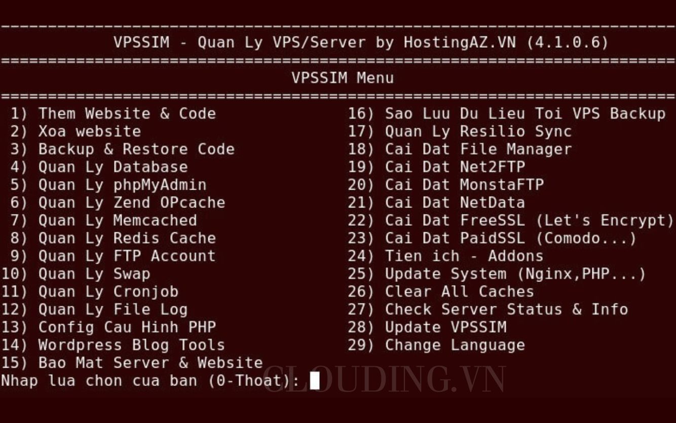 VPSSIM – Phần mềm quản lý VPS Linux thân thiện