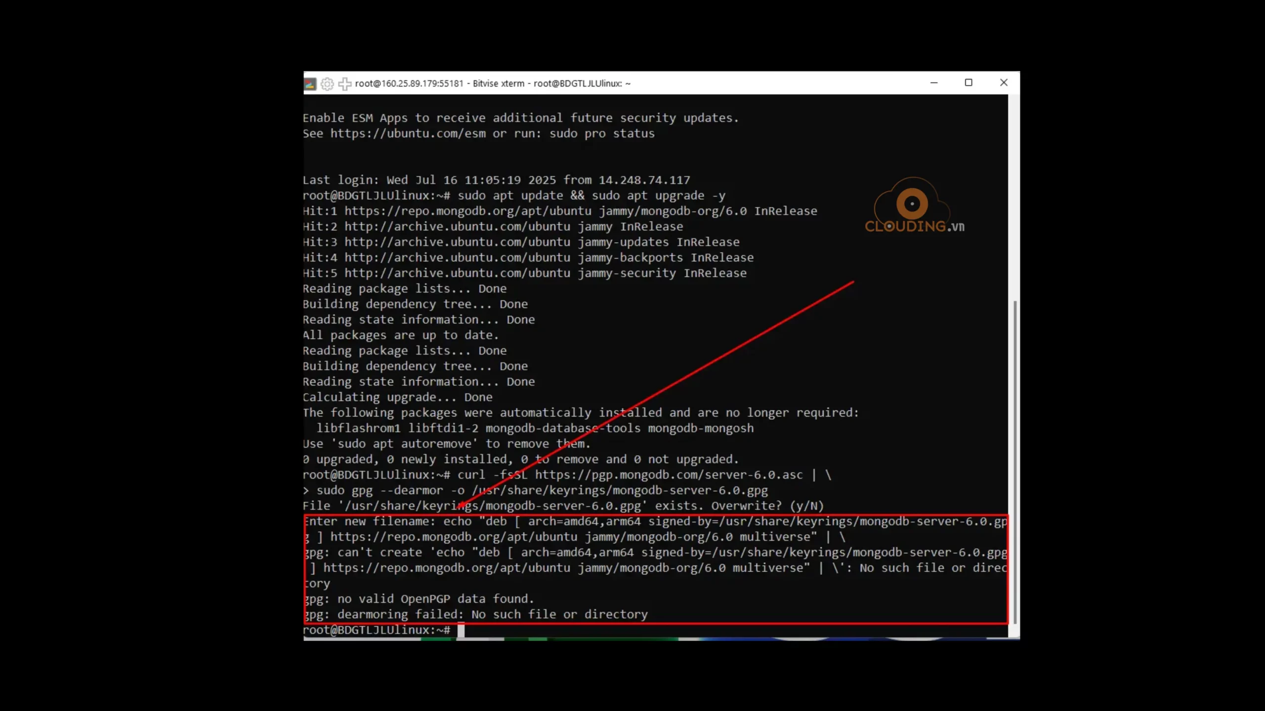 Thêm repository MongoDB 6.0