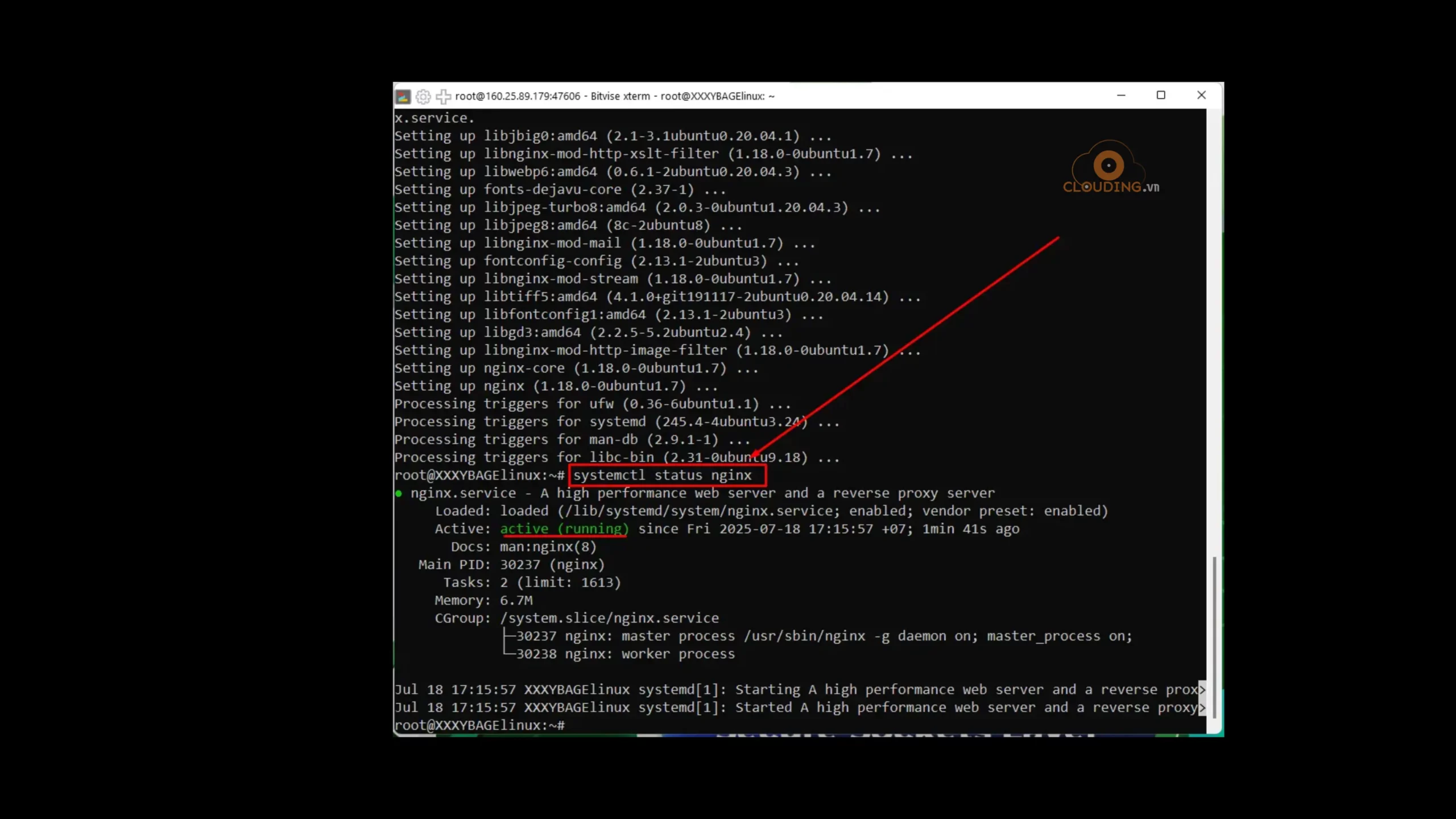 kiểm tra hoạt động của Nginx