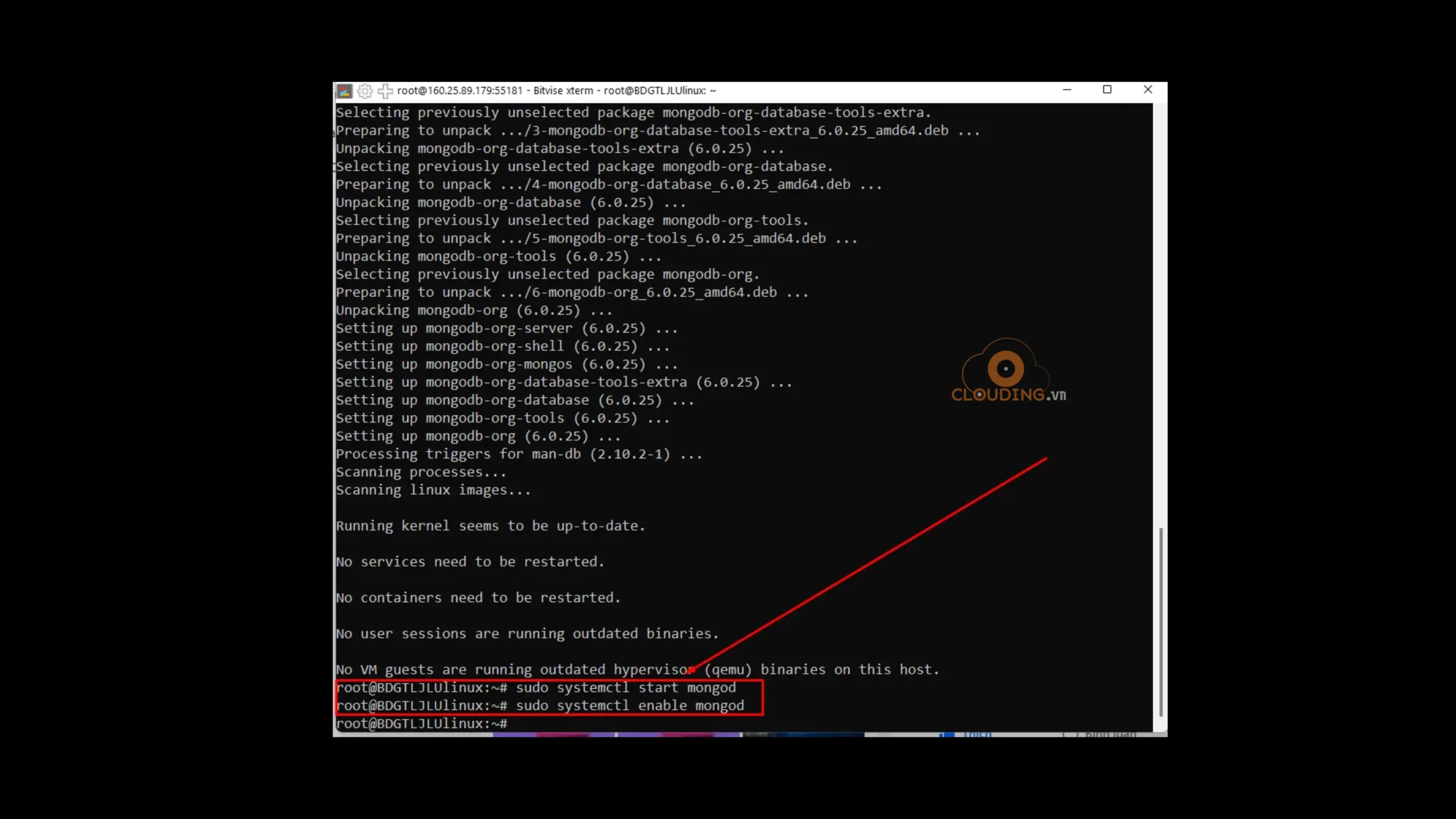 Khởi động cài đặt MongoDB và cho chạy cùng hệ thống