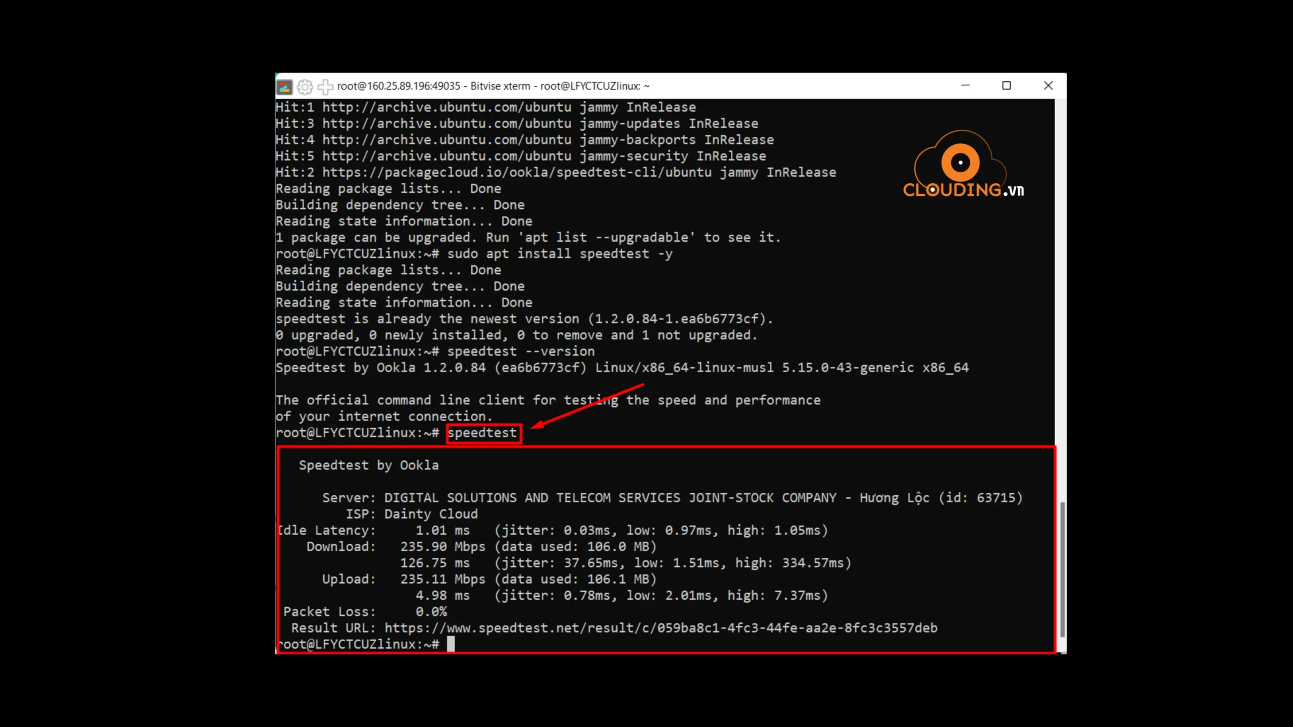 Cách đo tốc độ mạng với Speedtest CLI