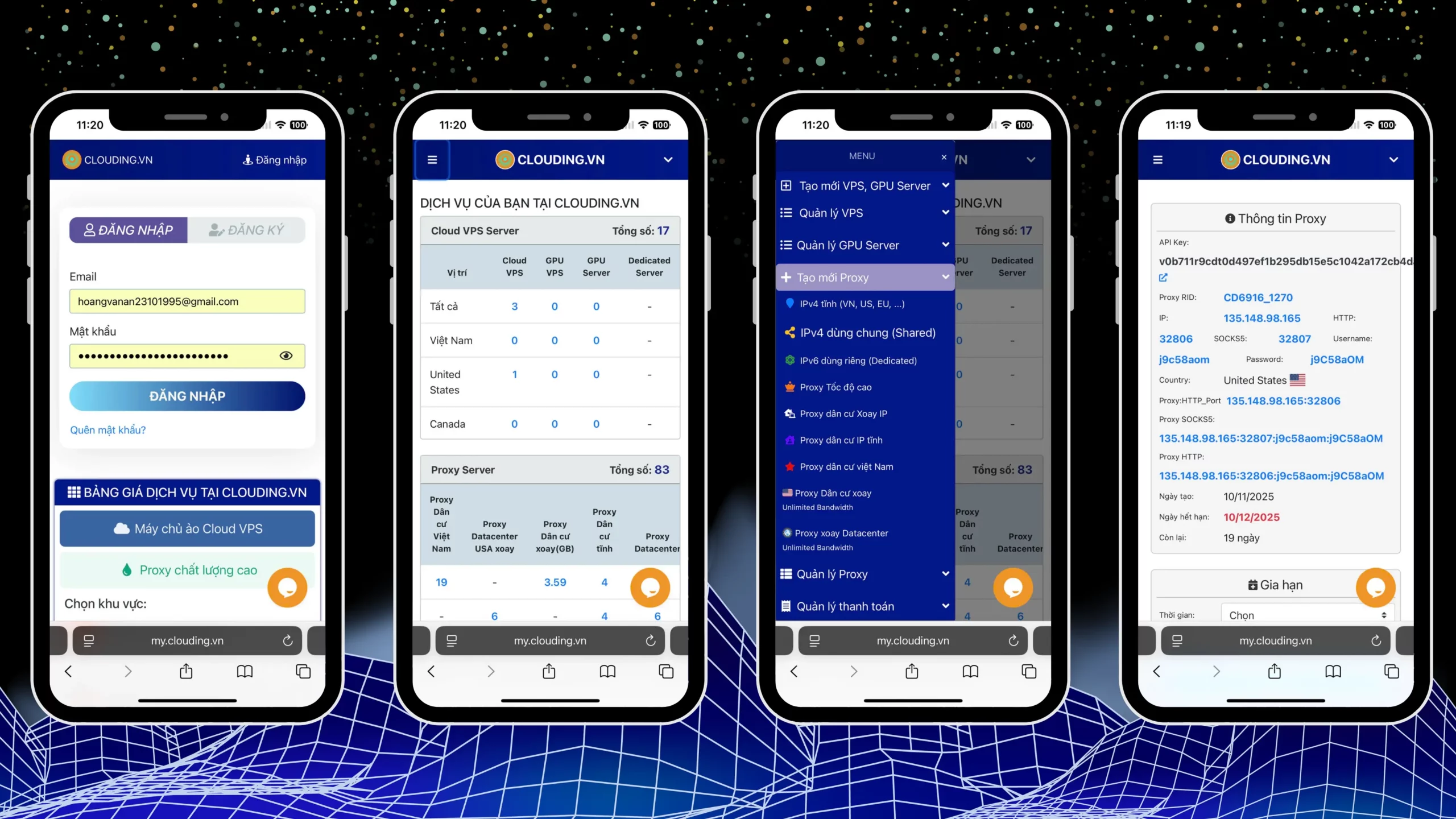 Chuẩn bị thông số Proxy