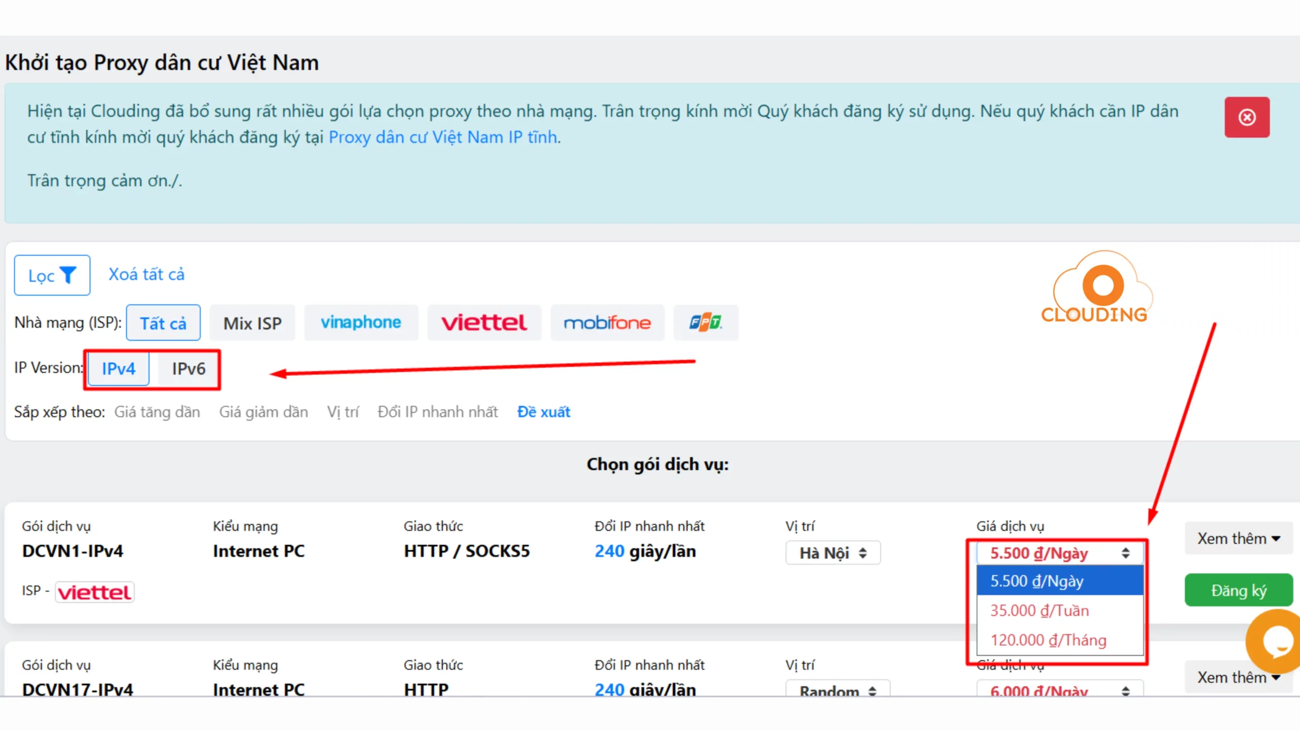 Thuê Proxy Linh Hoạt