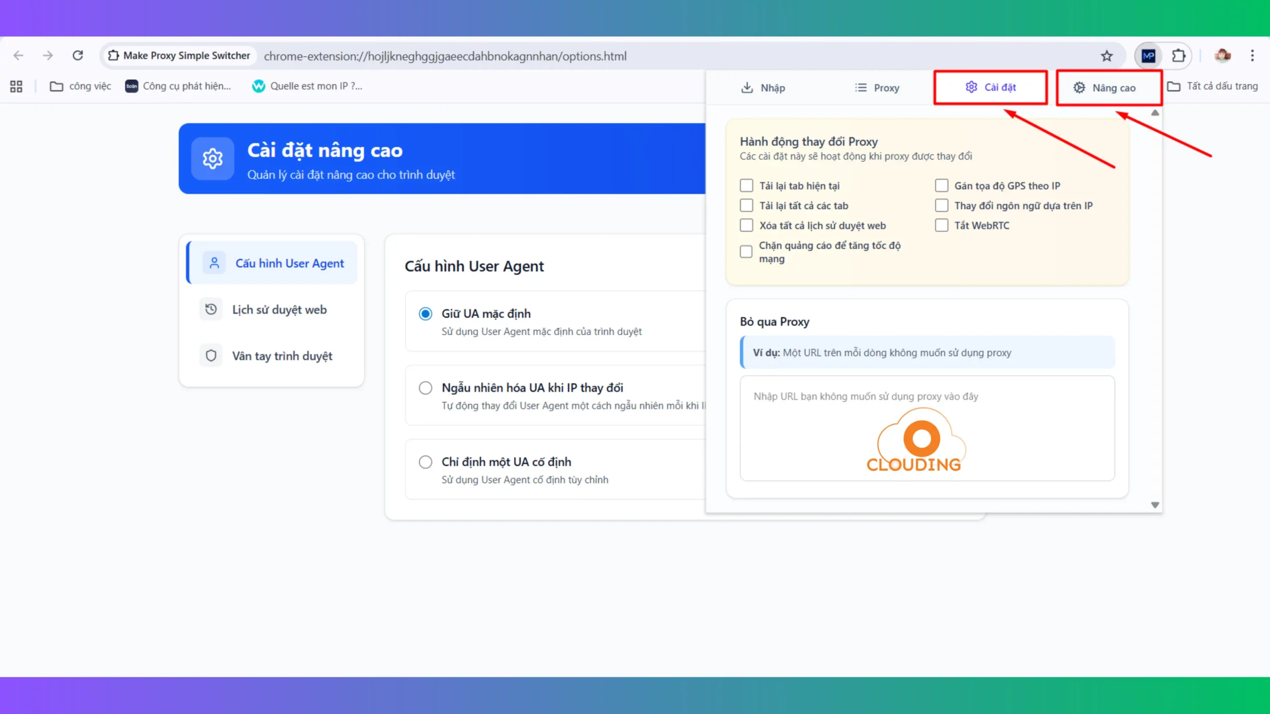 Bảo mật nâng cao với Advanced Settings