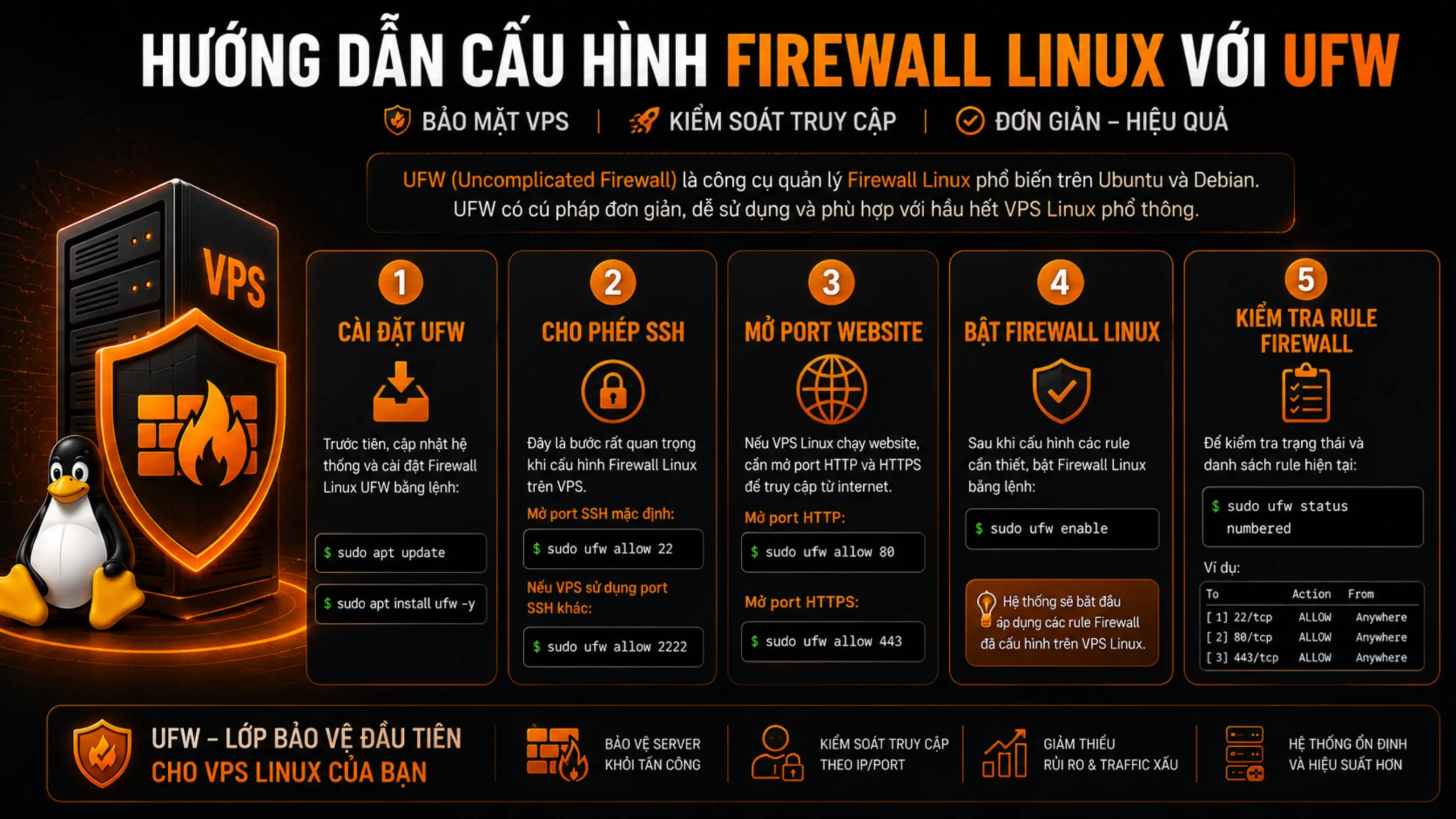 Cấu Hình Firewall Linux Với UFW