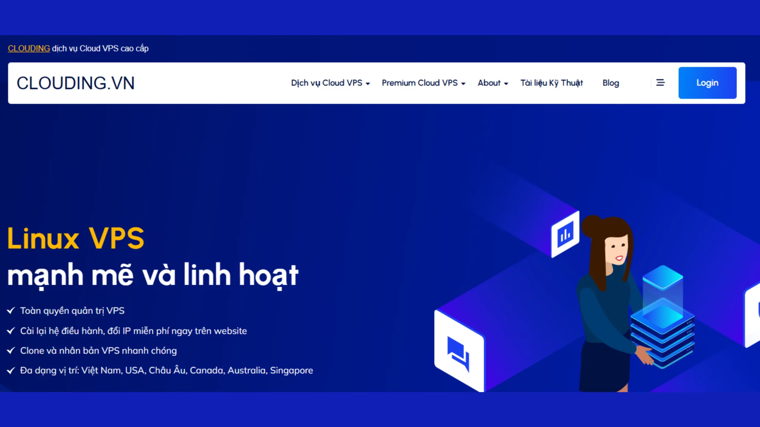 Tham khảo dịch vụ VPS Linux chính hãng tại Clouding.vn