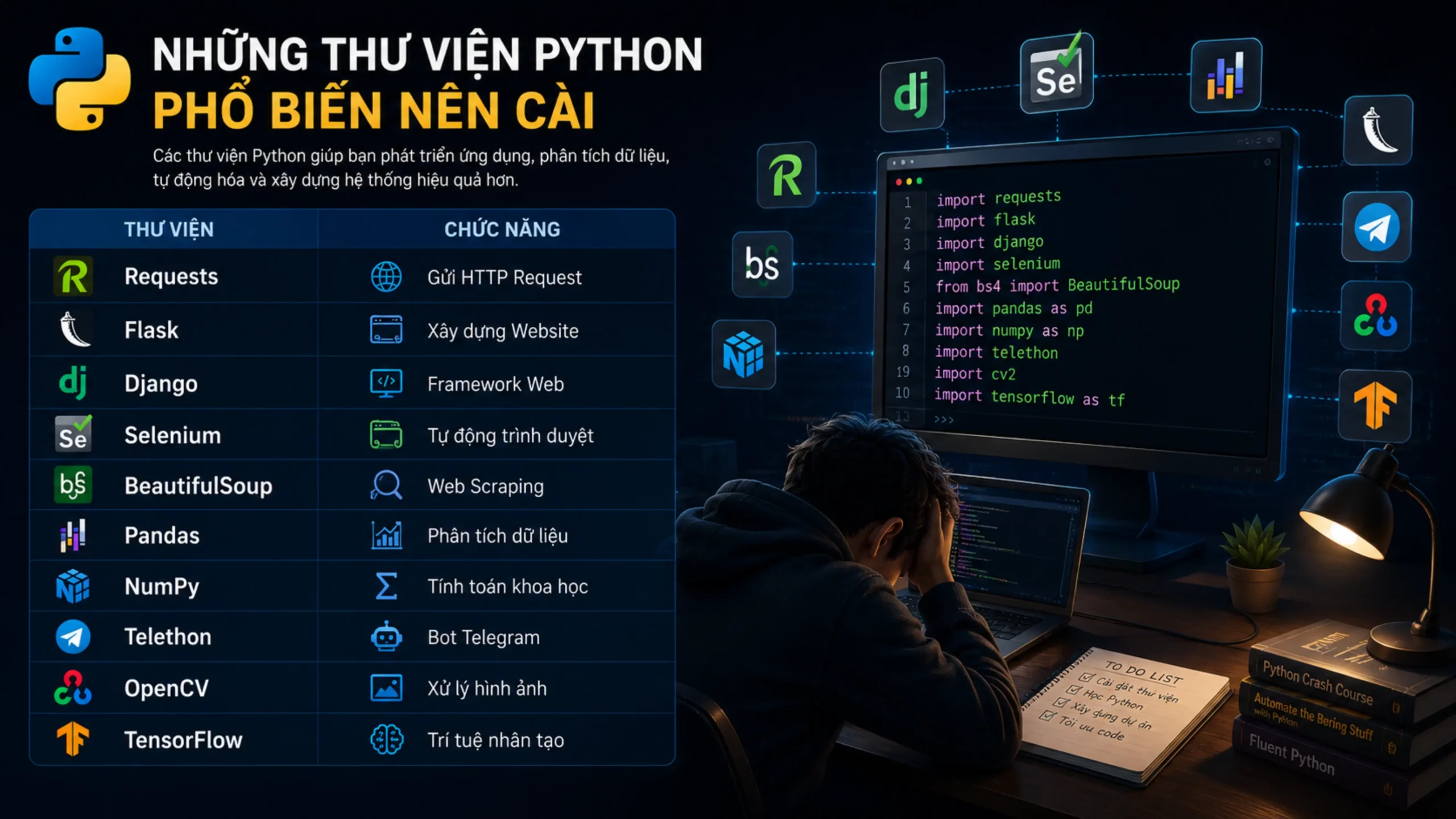 Cài Thư Viện Python Phổ Biến