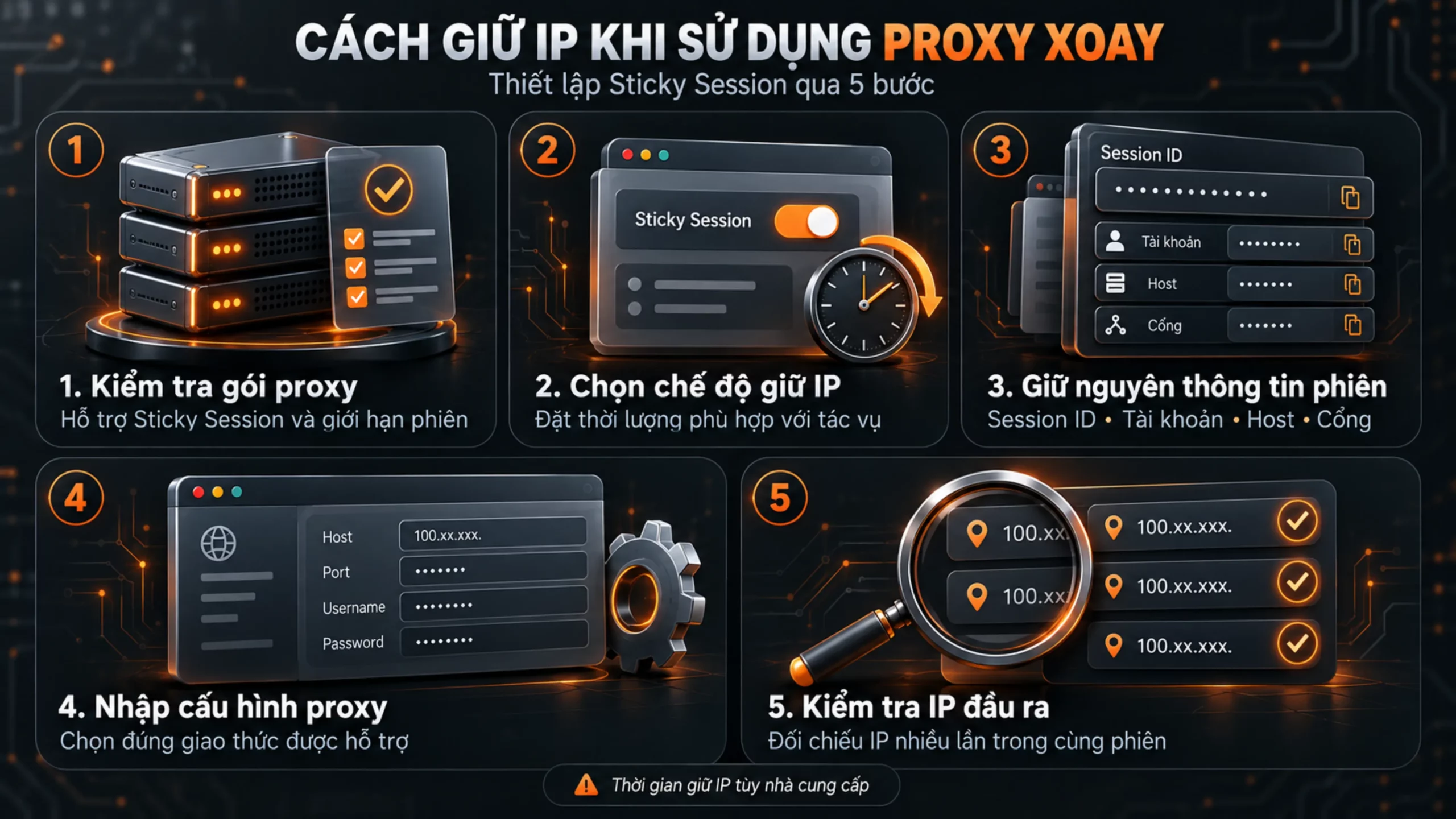 Giữ IP khi sử dụng proxy xoay